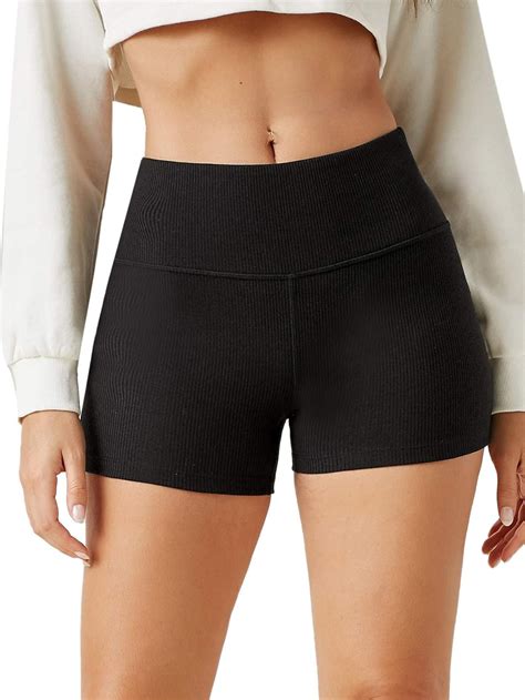 high waisted black biker shorts.